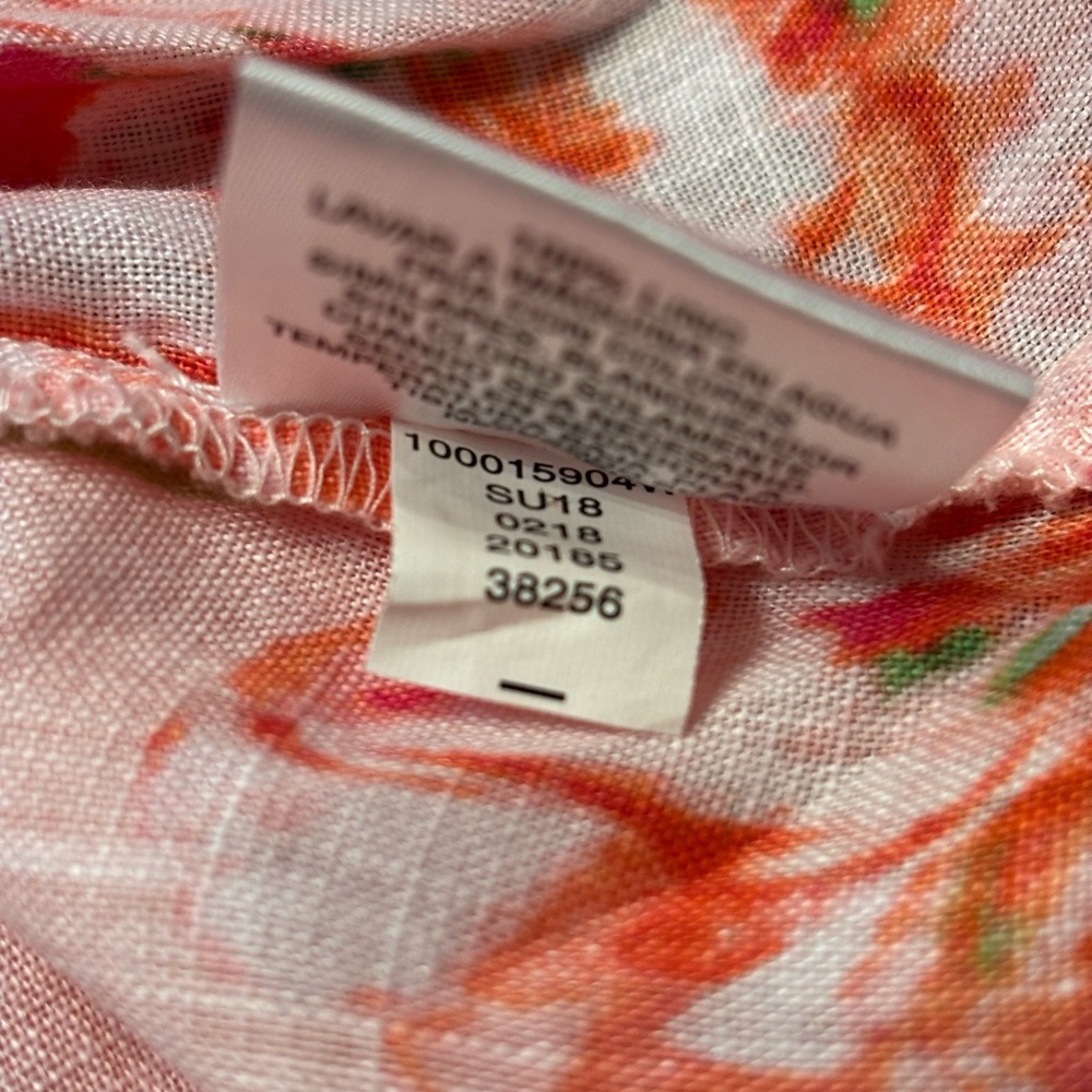 Charter Club Floral Print Linen Button Down Blouse - Picture 7 of 7